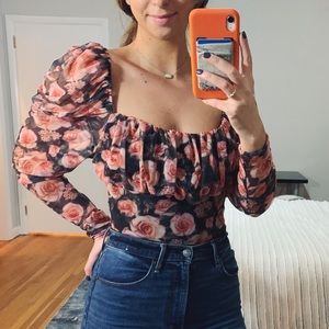 Puffy sleeve bodysuit